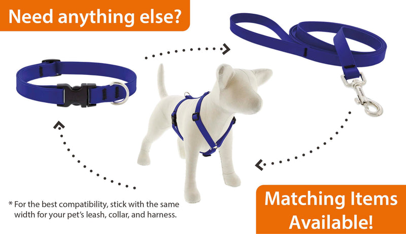 LupinePet Waterproof Splash Adjustable Dog Harness, Jet Black, 3/4-inch Wide, Girth adjusts 20-32", Made with BioThane Large: Girth Adjusts from 20 to 32 in, 3/4-in Wide - PawsPlanet Australia