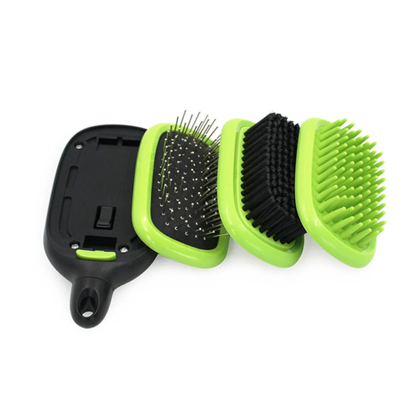 H&H Pets Grooming Brush Kit for Dogs & Cats - 3 in 1 Brush with Bath Massage, Pin Slicker, and Bristle Brush - Lightweight and Compact Dog Supplies - Professional Pet Hair Brush for Everyday Use - PawsPlanet Australia