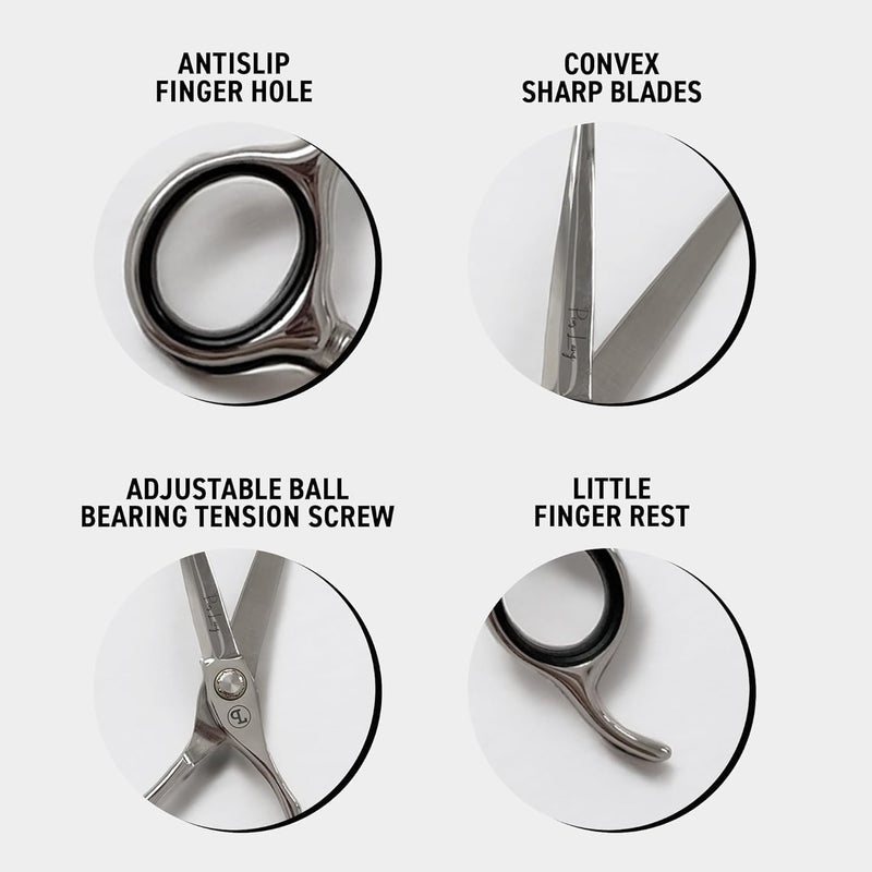 Professional Hair Cutting Scissors 6.5" Since 1852 – Premium Shears for Beauty Students, Beginner Stylists & Premium Home Use, Convex Blades, Ball-Bearing Tension System + Pouch
