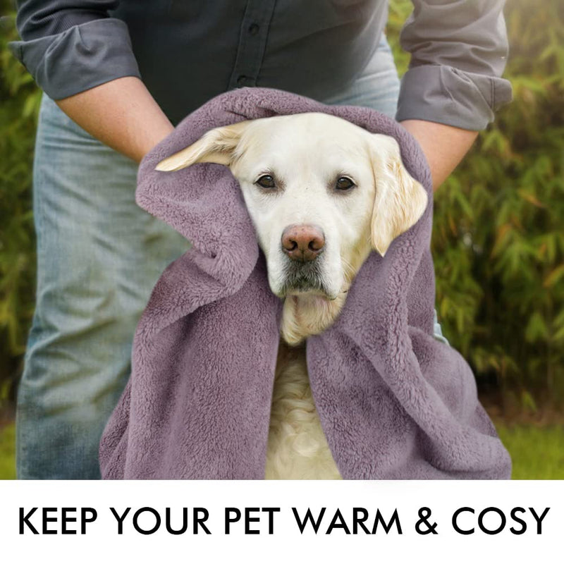KinHwa Dog Towel Super Absorbent Pet Bath Towel Microfiber Dog Drying Towel for Small, Medium, Large Dogs and Cats 30inch x 50inch Purple 30inchx50inch - PawsPlanet Australia
