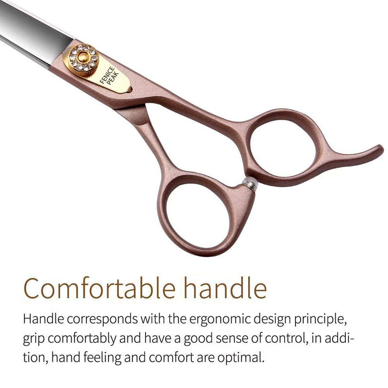 Fenice Peak 7'' Dog Straight Scissors for Grooming 440C Stainless Steel Rose Gold Professional Pet Trimming Scissors Sharp Blades Cutting for Dogs and Cats Shears Straight Shear 7'' - PawsPlanet Australia
