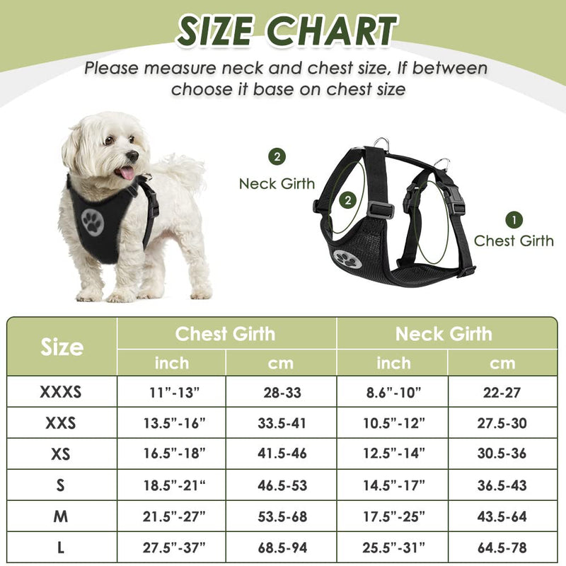 Nasjac Dog Car Harness with Seat Belts, Safety Adjustable Dog Seat Belts for Cars with Clip and Buckle, Breathable Mesh Pet Vest Harness Seatbelts with Secure Elastic Buffer for Travel Black M - PawsPlanet Australia