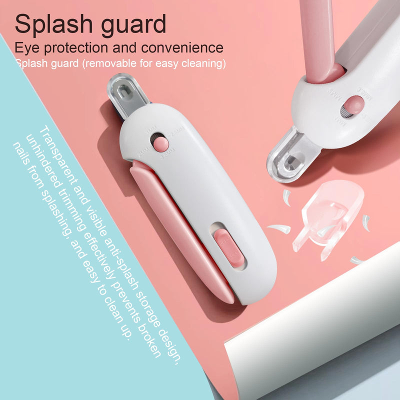 Cat Nail Clipper with Adjustable Aperture, Small Dog Nail Trimmer with 4 Gears & Nail File, Safe Pet Claw Clipper Grooming Tool to Avoid Over Cutting, Professional Pet Nail Cutter for Beginners (Pink) Pink - PawsPlanet Australia