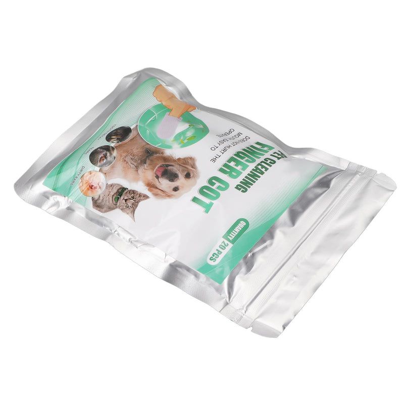 Dental Care Finger Pads: Effectively Reduce Plaque and Tartar in Dogs and Cats, 20 Pieces. Portable dental pads for pet care at home or outdoors.