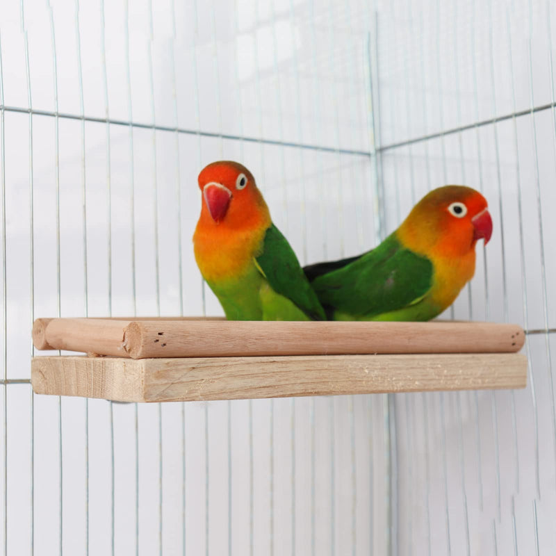 Bird Perch Stand Toy, Bird Food Holder, Natural Wooden Bird Cage Accessories, Bird Standing Climbing Perch for Parrot, Cockatiel, Rat, Parakeet, Budgies, Love Birds G - PawsPlanet Australia
