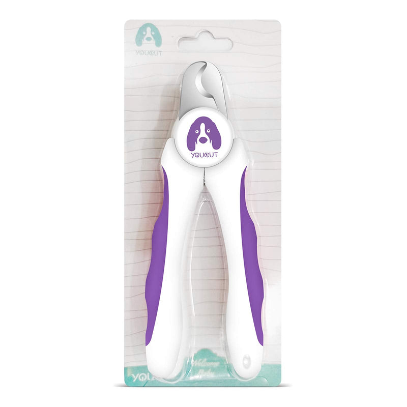 Dog Nail Clippers and Trimmers,Professional Grooming Tool with Safety Guard to Avoid Over Cutting,Free Nail File,Razor Sharp Blade,Sturdy Non Slip Handles for Large and Small Animals (Purple) Purple - PawsPlanet Australia