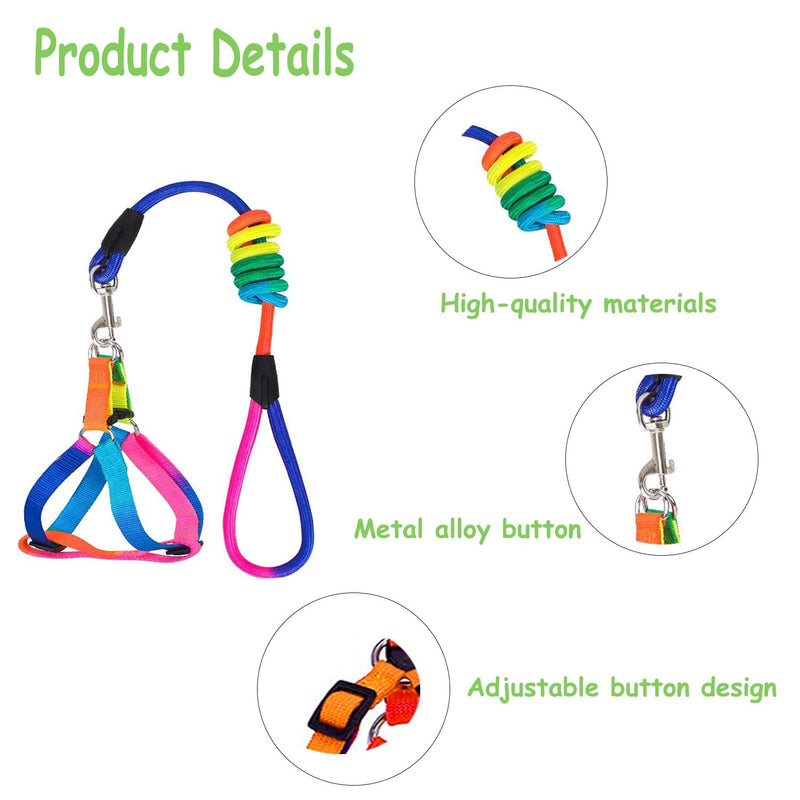 Mini Pig Harness, 2 Pieces Adjustable Small Pig Harness with Leash Set Pet Pig Harness Supplies Harness Set for for Hog Piggy Rabbit Small Animals Walking Jogging (S, Multicolor) S - PawsPlanet Australia