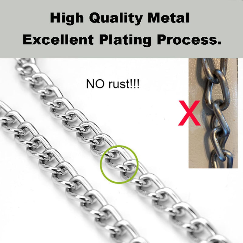 Chain Dog Choker Collar, Metal Slip Link Training Choke Dog Collar Heavy Duty Puppy Collars for Small Medium Large Big XL Breed Dogs, Silver M M(Neck Max 18inch)D3mm - PawsPlanet Australia