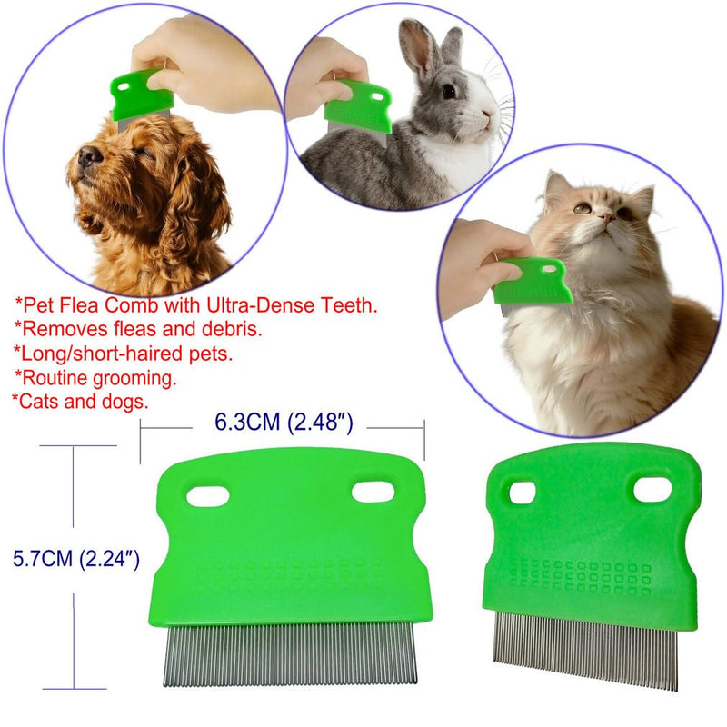 3 Pack,Pet Comb for Dogs & Cats,Double-Side Dematting Combs,Remove Matted & Tangles Fur,Flea Lice Comb,Dog Hair Grooming Brush,Undercoat Shedding Rake,Extra-Wide Deshedding Brush,Reduces Shedding - PawsPlanet Australia