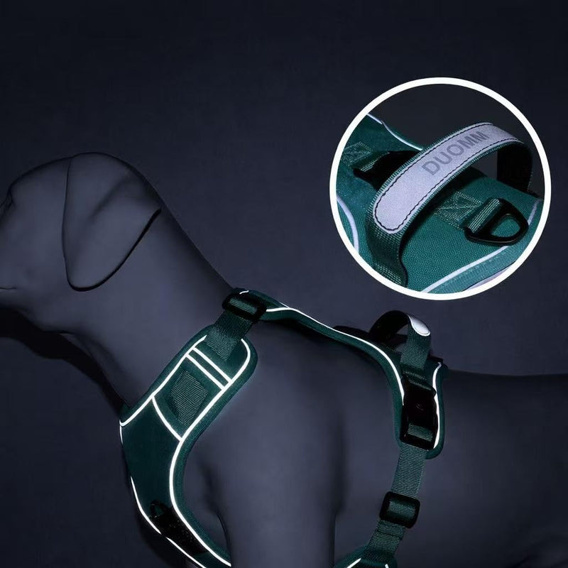 No Pull Dog Harness with Built-in Hidden AirTag Holder, Reflective Adjustable Vest for Medium & Large Dogs (Khaki, Medium) Khaki - PawsPlanet Australia