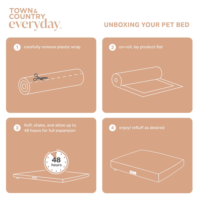 TOWN & COUNTRY EVERYDAY CuddleTown Faux Linen Comfy Cozy Cuddler Pet Bed, Supportive & Calming, Non-Slip Bottom, Machine Washable Cover, Cream, Small 22"x20"x7" - PawsPlanet Australia