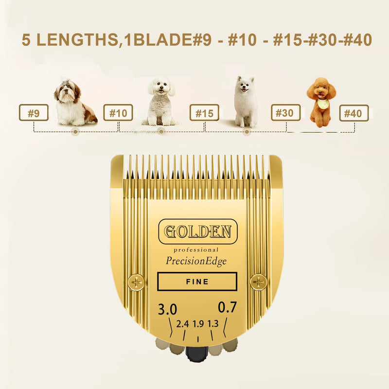 Adjustable 5 in 1 Blades Compatible with WAHL Arco,Bravura .Chromado?Creativa?Figura Dog Clippers for Dogs Grooming(Gold/3PC) Gold-1