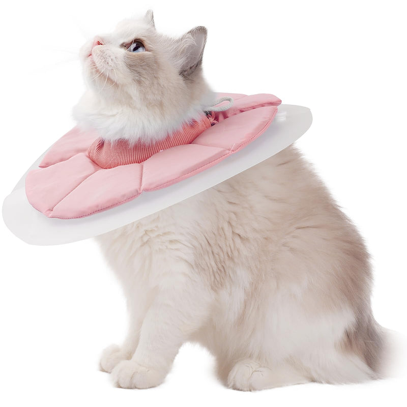 KUDES Dual Layer Cat Cone, Dual-Purpose Model Lightweight All-Around Protective Neck After Surgery E Collar to Wound (Pink M (7.8inch- 13.3inch)) Pink M (7.8inch- 13.3inch) - PawsPlanet Australia