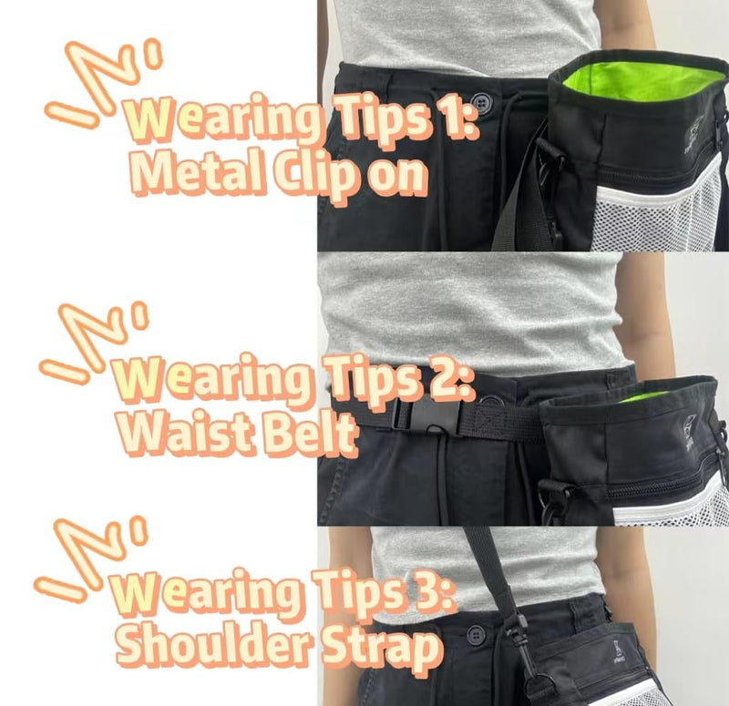 Treat Pouches for Pet Training and This Dog Treat Pouch Perfect for Outdoor Training, Walking, Traveling - 500ml Storage for Pet Food, Treats, Toys (Black) Black - PawsPlanet Australia