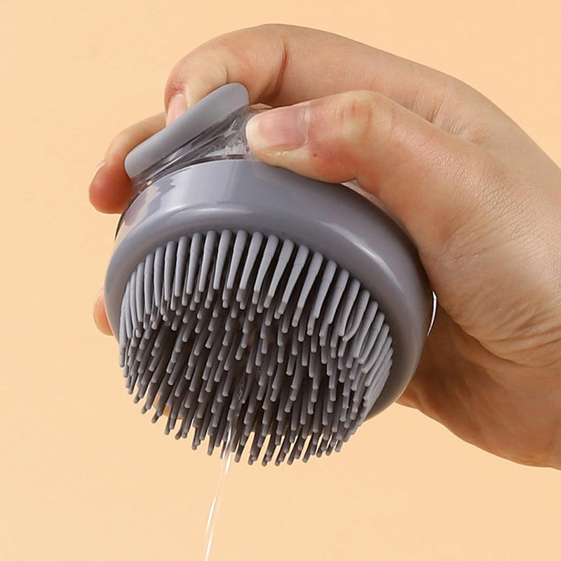 2 Pcs Pet Grooming Bath Massage Brush Grooming Shower Brushes Bath Shampoo Massage Dispenser Shower Brush(Grey)