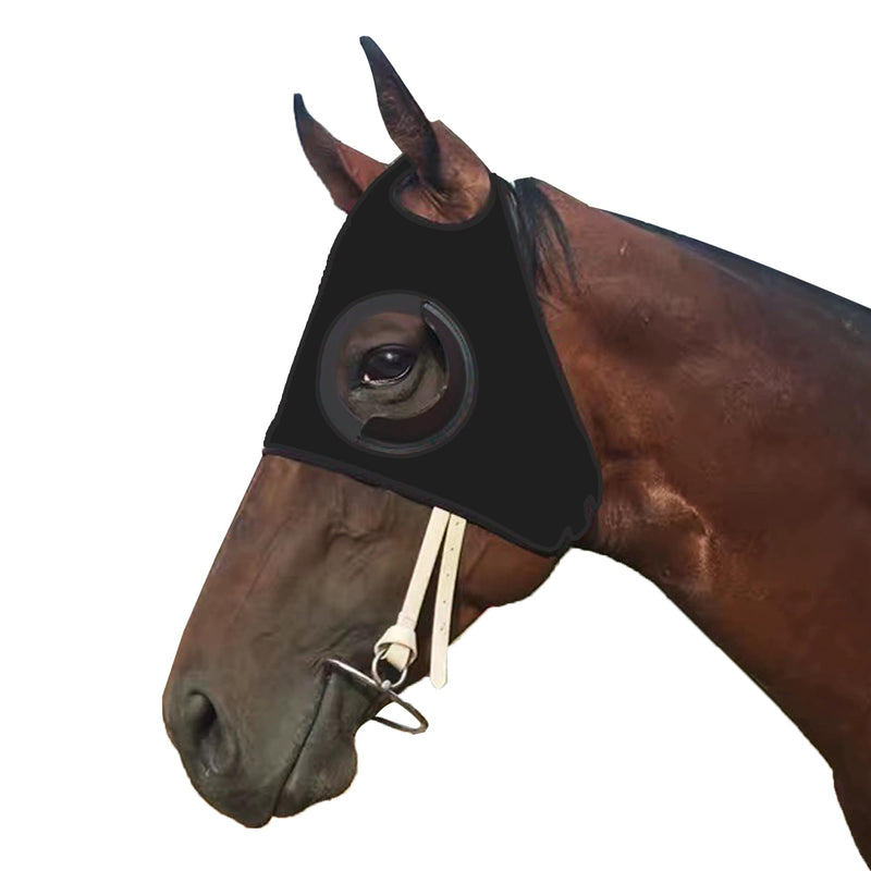 Horse racing eye mask,Horse fly control masks,Equestrian eye mask,Horse Blinker Horse Eye Blinders for Racing Training Keep Calming Eye Side Shield, Black