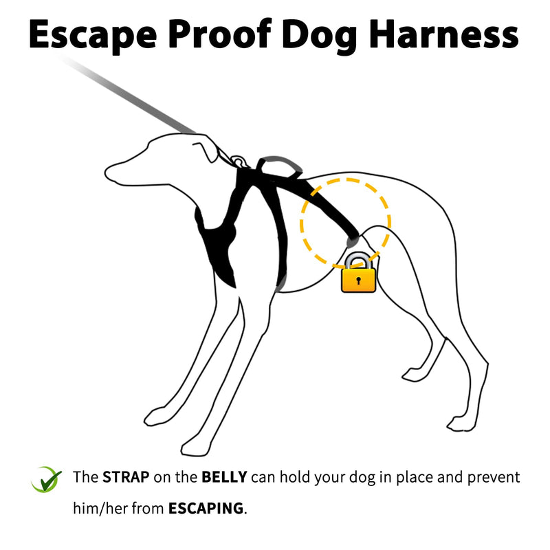 Huntboo Escape Proof Dog Harness, Escape Artist Harness, Fully Reflective Harness with Padded Handle, Breathable,Durable, Adjustable Vest for Medium Dogs Walking, Training, and Running Gear (Pink,M) Pink Medium(Pack of 1)