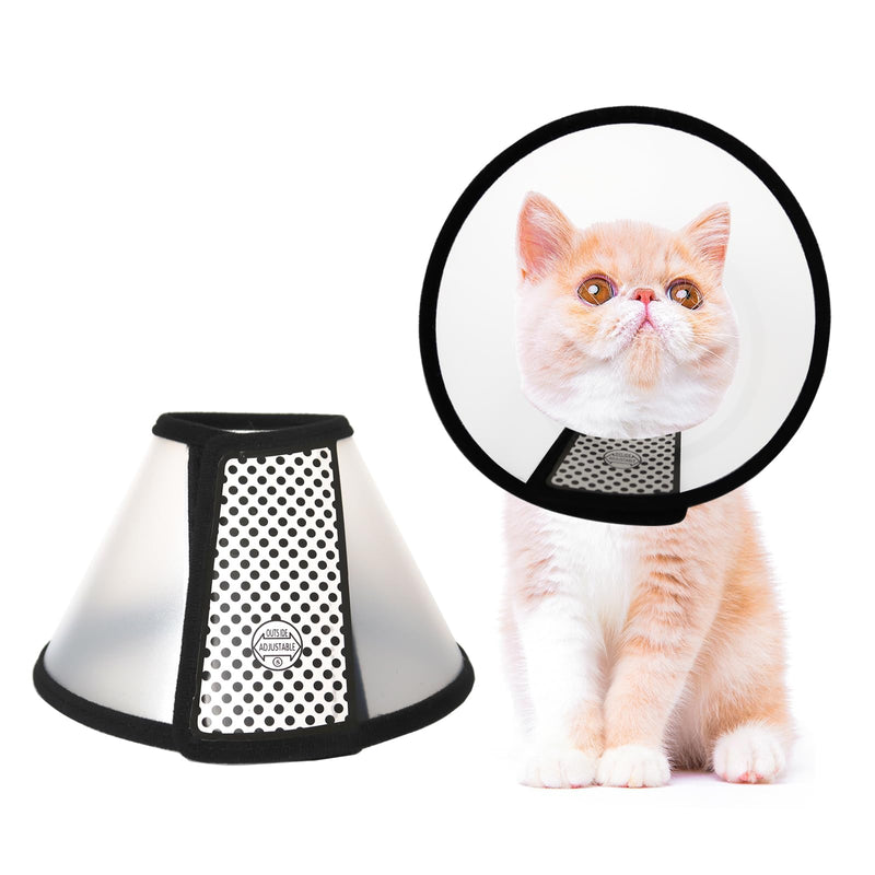 Cat Cone, 6.5 inches Adjustable Cat Cones to Stop Licking for Cats After Surgery, Lightweight Cat Neck Recovery Cone, Plastic Elizabethan Collar for Small Cats, Kitten and Rabbits S (Neck: 6.2 - 7.5 in)