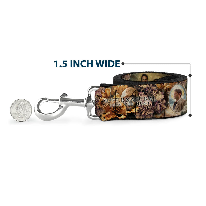 Supernatural Pet Leash, Dog Leash, Supernatural Character Saintly Icons Skull Roses, 6 Feet Long 1.5 Inch Wide 6 Feet Long - 1.5" Wide