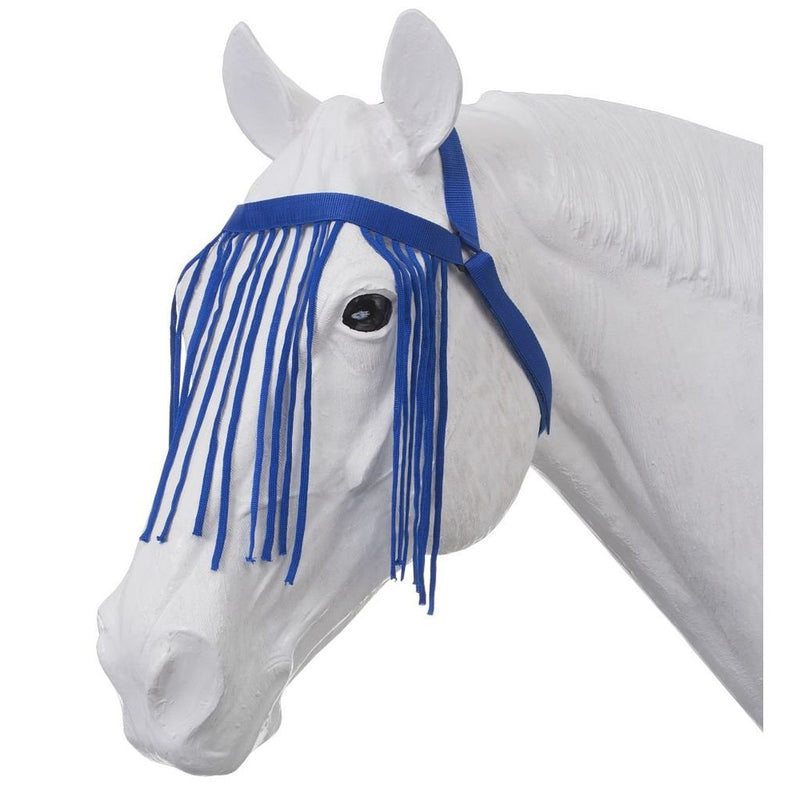 TOUGH1 Nylon Horse Fly Veil with Throatlatch, Royal Blue