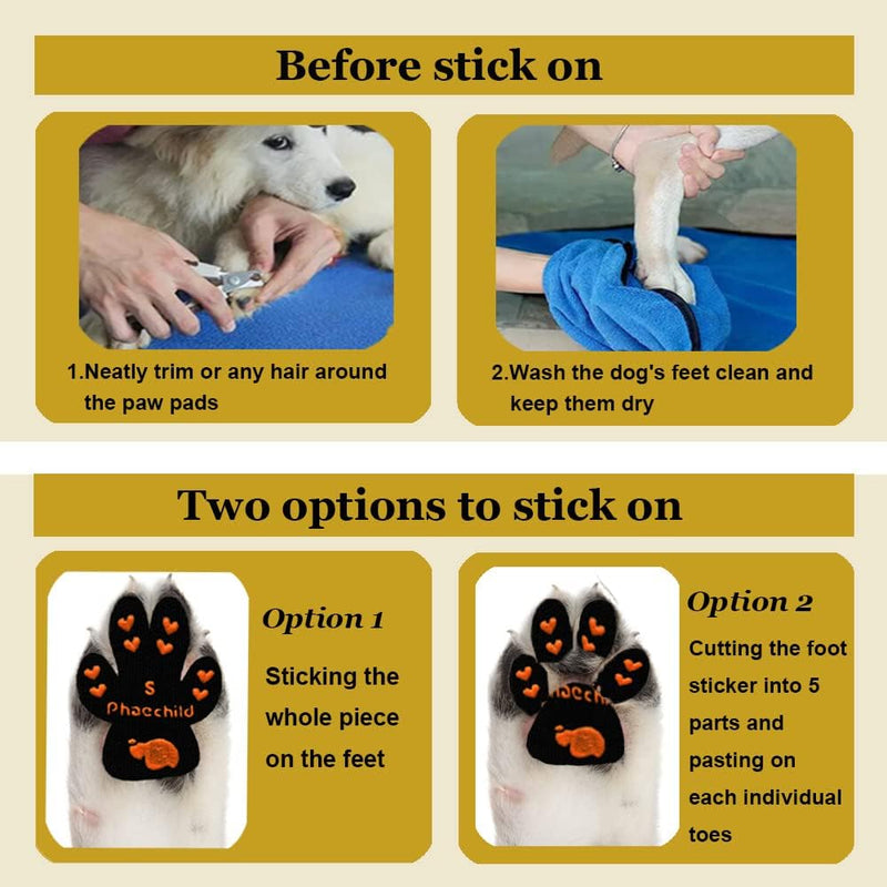 Dog Paw Protector Non-Slip Gripper Traction Pads,Walk Assistant for Senior Dogs,Foot Stickers for Hardwood Floors,Dog Shoes Booties Socks Replacement,6 Sets (24 pcs) L Black Black-24 Pads L-1.9*1.6 inch (L*W) - PawsPlanet Australia