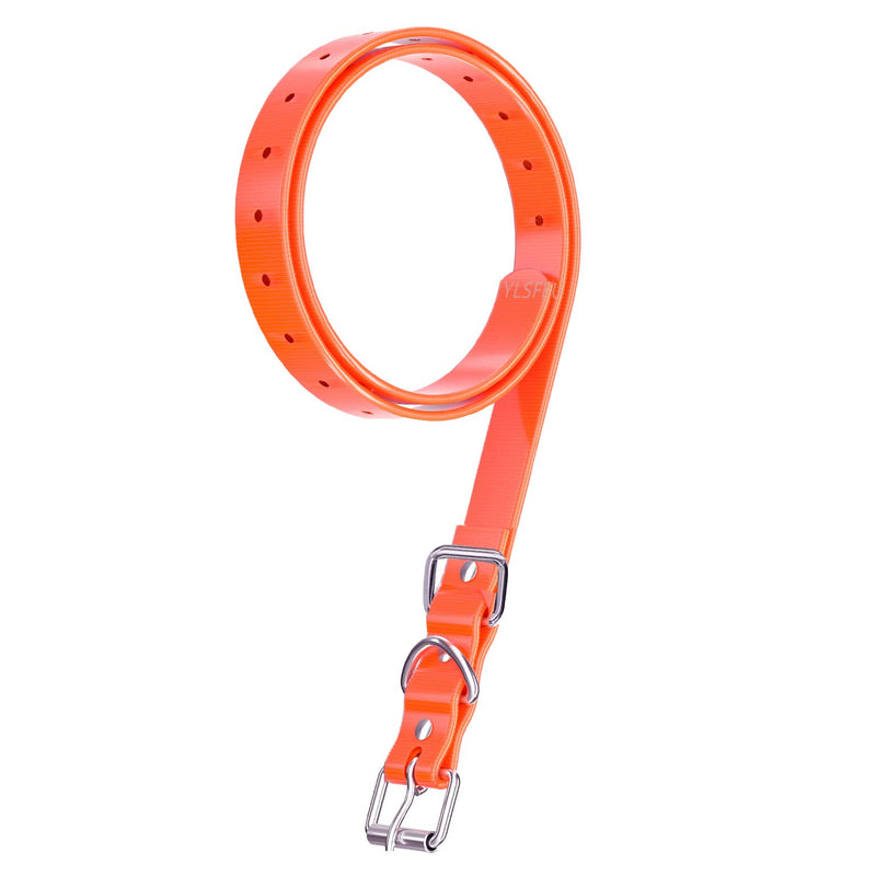 Dog Collar Strap for Most of Electronic Training Shock Collar Receivers-Adjustable Durable Waterproof Odorless 3/4 Inch Collar Replacement for Barking Fence-Pet TPU Collar Strap 1 Pack Orange