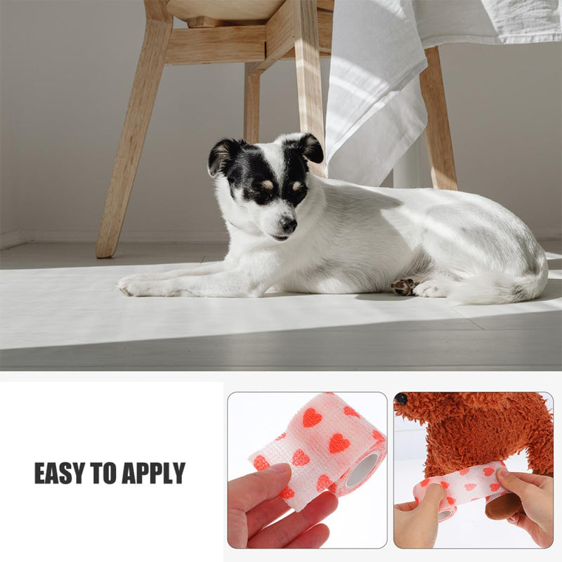 Luxshiny 2 pcs Self-adhesive bandage for cats and horses made of non-woven fabric Elastic self-adhesive bandage for wound protection and protection during walks