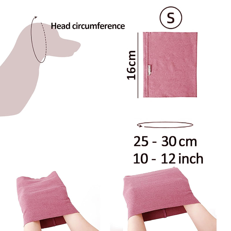 Pink Calming Hood for Pets – Adjustable Grooming Snood for Travel & Vet Visits, Soft Hoodie Ear Protector, Earmuffs Headband for Cats and Small Animals