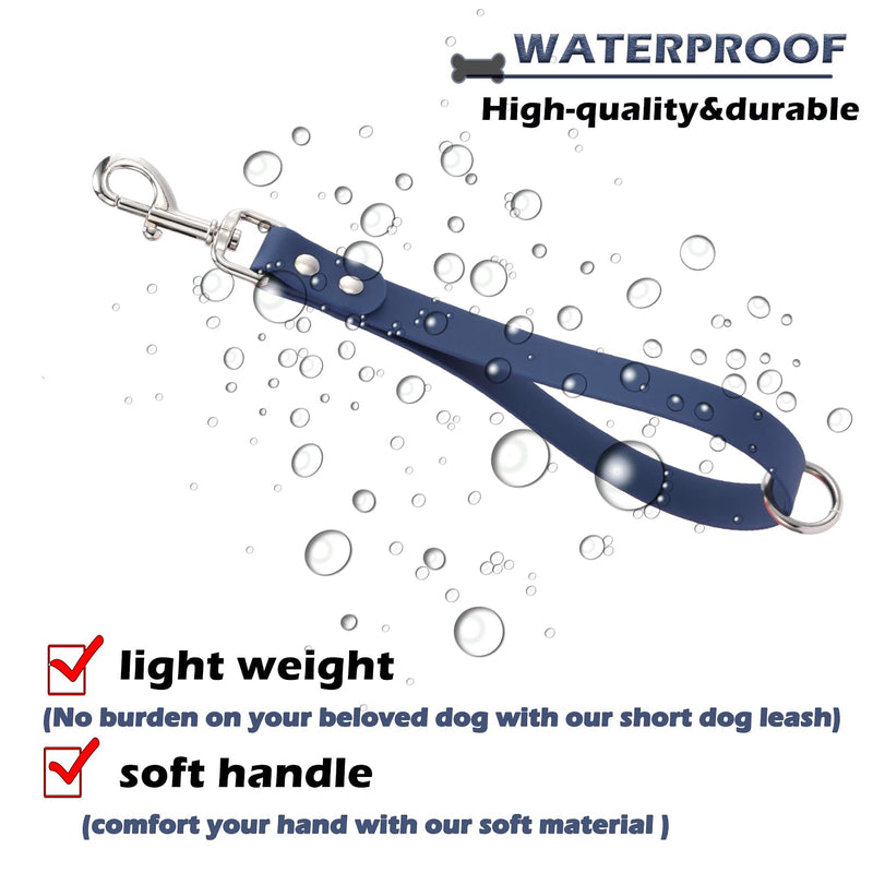 Short Dog Leash - Waterproof Dogs Leashes 10 Inch 3/4" Traffic Pet Lead Training Dog Leads Handle Grab Tab Backup Pet Car Leash for Small Medium Large Dogs (Blue & Orange) Blue & Orange - PawsPlanet Australia