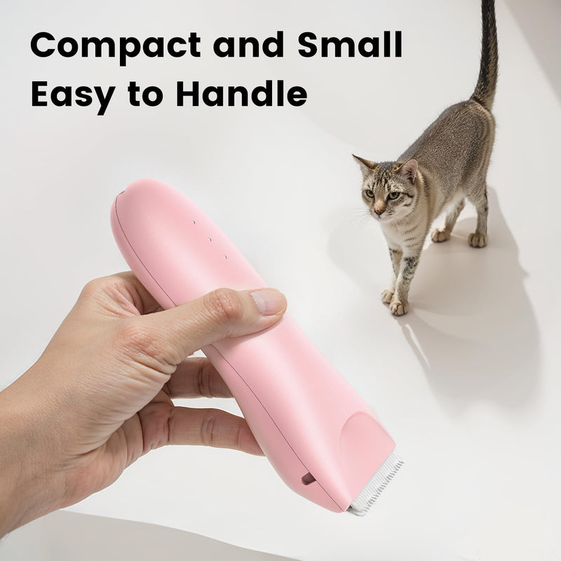 Dog Clippers Pet Grooming Kit, Low Noise Dog Hair Trimmer for Grooming Cordless Pet Shaver with LED Light for Dogs Cats Animals Pink