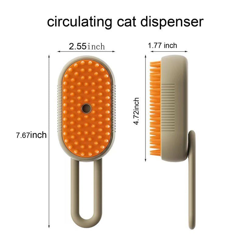 4 in 1 Cat Steam Brush Cat and Dog Anti-Static steam Brush with Spray for Massaging,cleaning,Shedding,Grooming,Rechargeable Pet Grooming Brushes(white brush) white brush - PawsPlanet Australia