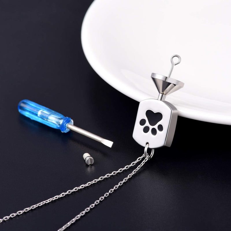 925 Sterling Silver Paw Urn Necklace for Ashes Cremation Jewelry Memorial Keepsake Gifts for Women pet urn for ashes