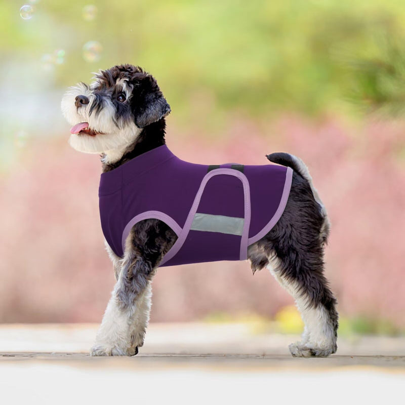 MIGOHI Dog Anxiety Relief Coat,Comfort Anxiety Vest for Dogs,Adjustable Dog Anxiety Calming Wrap for Fireworks,Thunderstorm,Travel, Separation, Dog Anxiety Jacket for Dogs for Small Dogs S Purple - PawsPlanet Australia