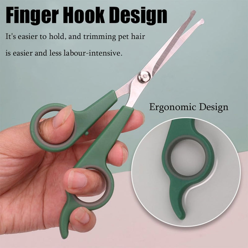 2 PCS Dog Grooming Scissors Professional Pet Grooming Shears 2 Sizes Dog Eye Cutting Scissors with Safety Round Tip Home Pets Grooming Tool for Dogs Cats Small Animals - PawsPlanet Australia