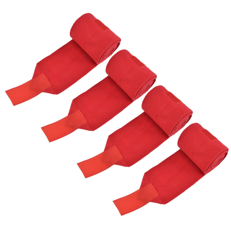 4Pcs Horse Leg Warp, Polyester Self Adhesive Breathable Wear Resistant Animal Leg Bandage for Cows Horses Red