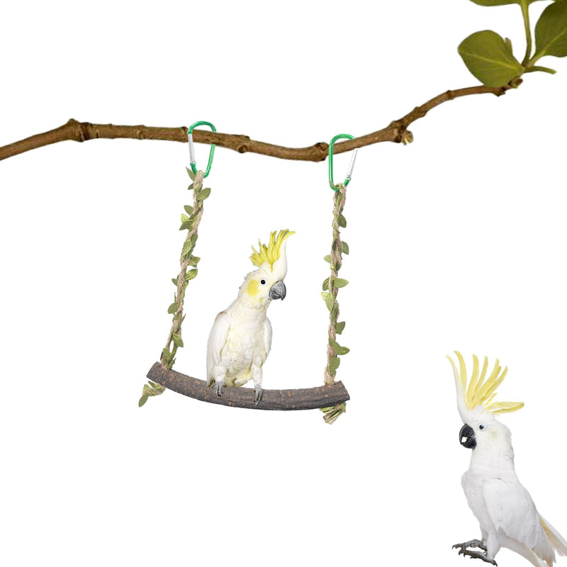 2Pcs Pet Bird Perch Swing Pet Bird Swing Stand Rope Bird Cage Swing Parrot Rope Swing Hanging Toy Parrot Swing Toy for Lovebirds, Larks, Finches, Macaws, Cockatiels