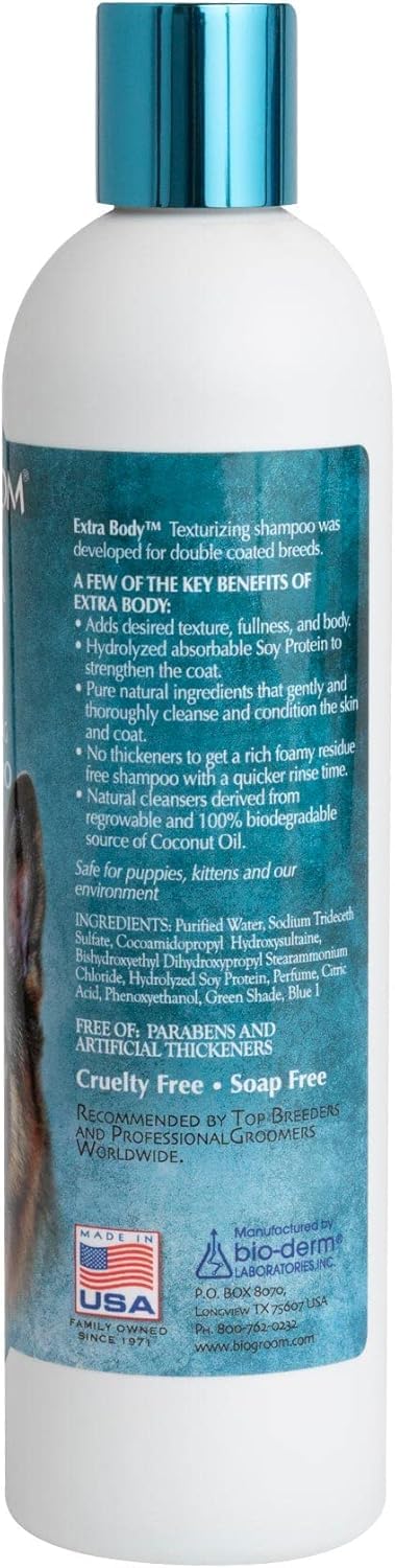 Bio-Groom Extra Body Texturizing Dog Shampoo - Tearless Puppy Shampoo, Dog Bathing Supplies, Cruelty-Free, Cat & Dog Grooming Supplies, Made in USA, Tear-Free Dog Products - 12 fl oz 1-Pack 12 oz - PawsPlanet Australia