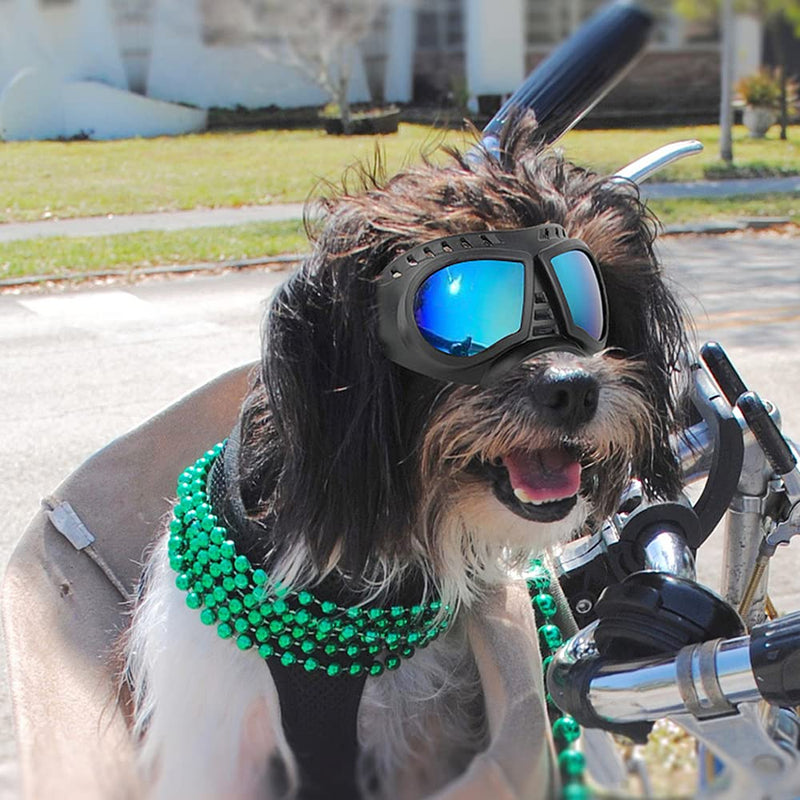 Dog Goggles,UV Protection Wind Protection Dust Protection Snow Protection Fog Protection Soft Frame Glasses for Long Snout Dogs Eyes Protection with Adjustable Strap (S: Blue Lens) S: Blue lens - PawsPlanet Australia