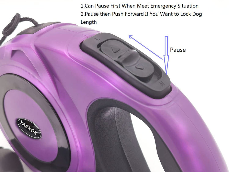 Heavy Duty Retractable Dog Leash 26ft,Pet Long Walking Leashes Leads for Small Medium Large Dogs Doggie Up to 110lbs (Purple) Purple - PawsPlanet Australia