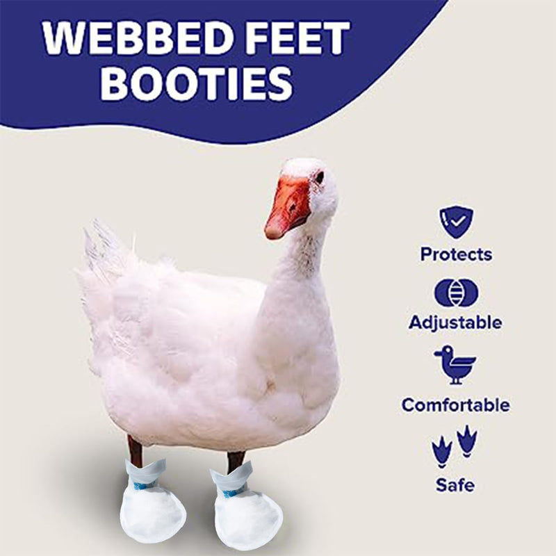 MANON ROSA Duck Shoes for Real Ducks Chickens 6-Pair Waterproof & Disposable Booties with Self-Adhesive Bandage for Waterfowl Wound Foot Care Bumblefoot (Waterproof Version,Medium) Waterproof Version Medium - PawsPlanet Australia