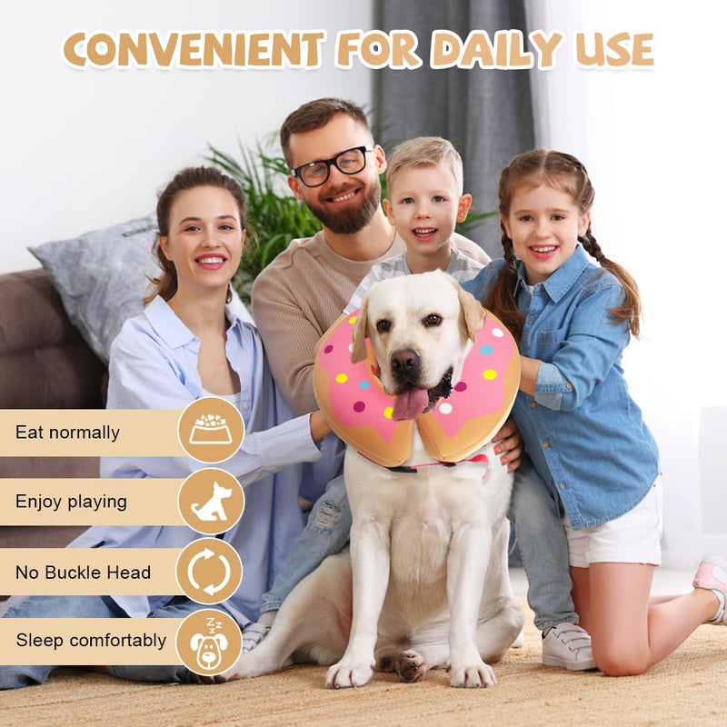 Inflatable Dog Collar, Protective Collar with Adjustable Buckle, SZMK Dog Collar, Leak Protection, Neck Collar for Dogs After Op, Inflatable Collar for Dogs for Small, Medium, Large Pets - S