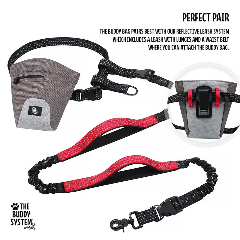 The Buddy System Buddy Bag with Belt - Waist Belt Bag with Magnetic Closure for Pet Training, Running, Walking - Pouch for Treats, Snacks, Toys, Kibble - Pack of 1 - PawsPlanet Australia