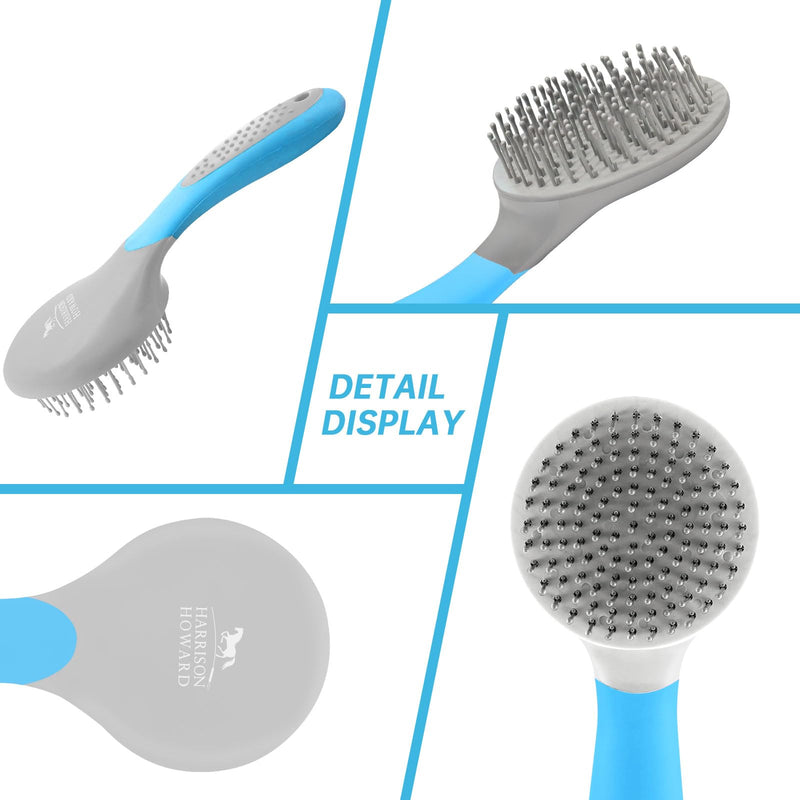 Harrison Howard Horse Mane and Tail Brush Horse Professional Grooming Brush Equestrian Detangler Non-Slip Brush Light Blue - PawsPlanet Australia