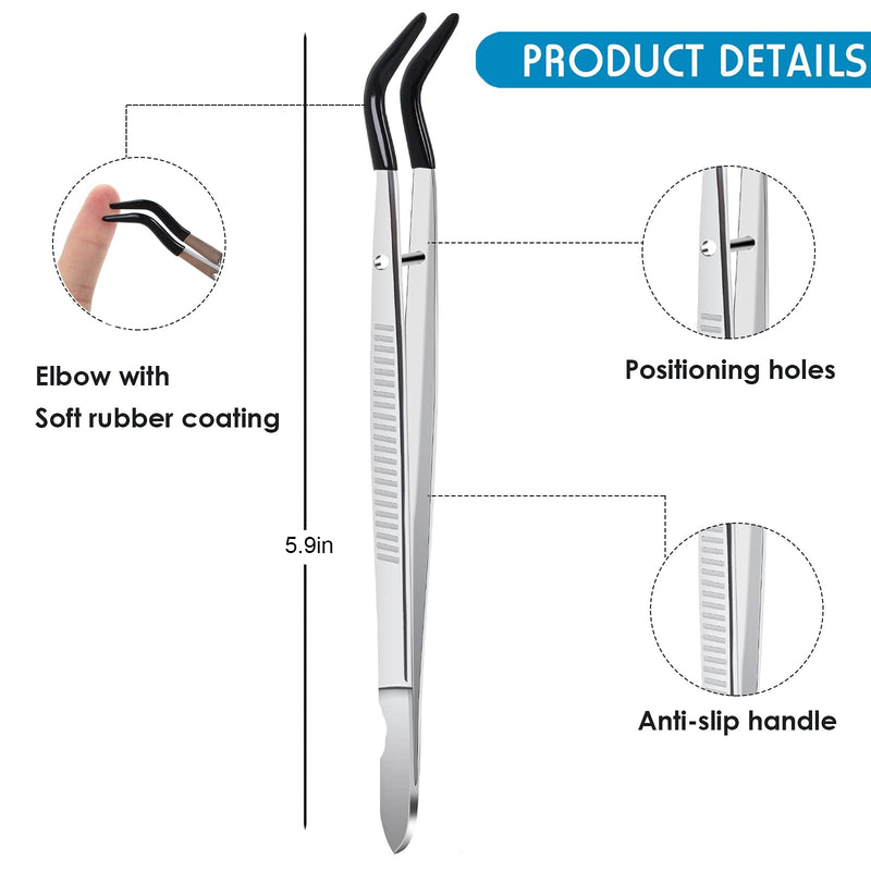 Woyrise 5Pcs Reptile Feeding Set, Long and Wide Handle Rubber Tipped Tweezers Bug Scooper Cricket Tongs Terrarium Worm Feeding Water Dish for Bearded dragon, Lizard Gecko Spider and Snakes - PawsPlanet Australia