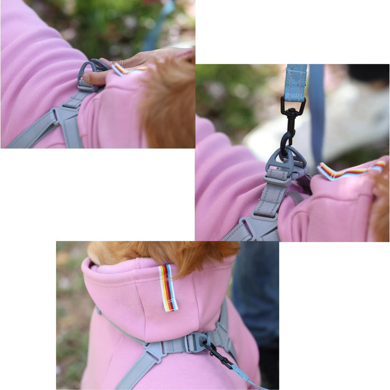 Dog Hoodies with Hurns Built in, Dog Sweatshirt for Small, Medium, and Large Dogs, Warm Sweaters for French Bulldogs, Pitbull, Puppy, Winter Jacket Alternative - Pink - 2XL - PawsPlanet Australia