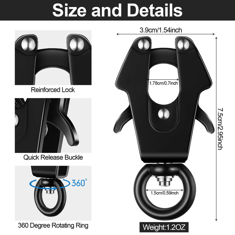 Reginary 2 Pcs Frog Clip Black Dog Leash Clasp 360 Degree Swivel Clip Heavy Duty Quick Release Dog Chain Buckle Frog Cable Leash Buckle for Linking Pet Collar Supplies(Classic) Classic - PawsPlanet Australia