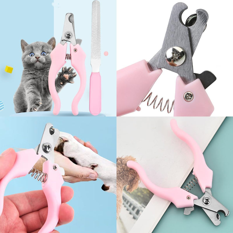 8PCS Dog Bath Supplies Set，Dog Washing Gloves，Shampoo Brush, Shedding Slicker Brush，Complete Pet Grooming Kit for Dog&Cat and Small Animal Grooming(8PCS-Bath-Pink) 8PCS-Bath-Pink - PawsPlanet Australia