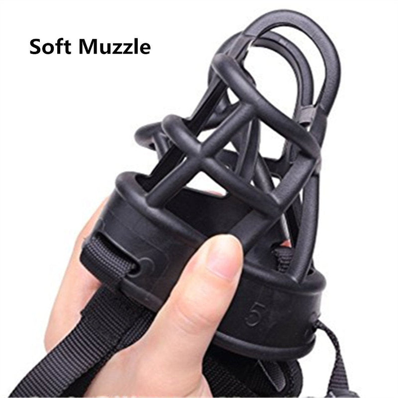 Basket Dog Muzzles-Soft Adjustable Breathable Mask Anti Biting Chewing Barking Training Dog Muzzle for Small Medium Large Dogs (Black, 5: Snout 11-14.9") Black 5: Snout 11-14.9" - PawsPlanet Australia