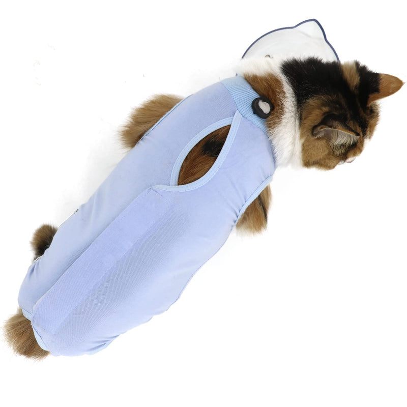 Cat Recovery Suit, Cat Surgical Recovery Suit for Abdominal Wound or Skin Disease, Cat Onesie for Cats after Surgery, Cat Spay Recovery Suit, E-Collar Alternative Pajama Suit for Dogs and Cats Medium Blue - PawsPlanet Australia