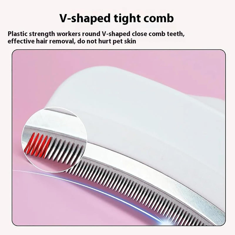 V-Tooth Deshedding Comb, Doggo Comfy Pet Comb Pro, Dog & Cat Grooming Brush for Shedding, Tight V-Shaped Teeth Deshedding Tool (Blue S) - PawsPlanet Australia